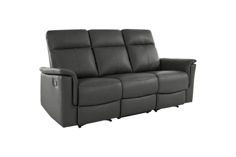 3-sitssoffa Southbrook Grå, PU/trä/metall, Manuell vilstol - Grå, PU/trä/metall, Manuell vilstol - Möbler - Soffa - Biosoffa & reclinersoffa - 3 sits biosoffa & reclinersoffa