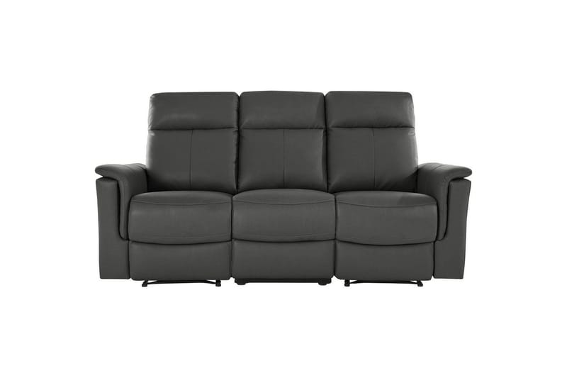 3-sitssoffa Southbrook Grå, PU/trä/metall, Manuell vilstol - Grå, PU/trä/metall, Manuell vilstol - Möbler - Soffa - Biosoffa & reclinersoffa - 3 sits biosoffa & reclinersoffa