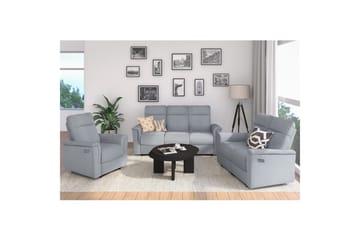 3-sitssoffa Southbrook Ljusgrå, Tyg/Trä/Metall, Elektrisk vilstol - Ljusgrå, Tyg/Trä/Metall, Elektrisk vilstol - Möbler - Soffa - Biosoffa & reclinersoffa - 3 sits biosoffa & reclinersoffa