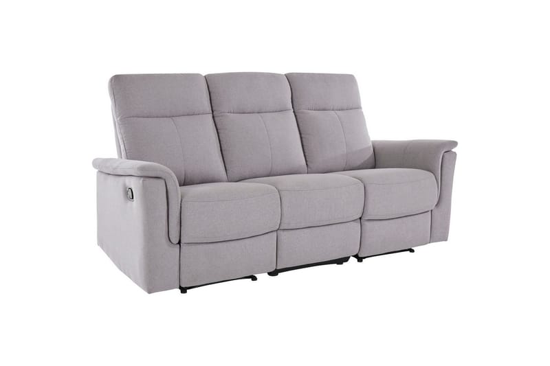 3-sitssoffa Southbrook Ljusgrå, Tyg/Trä/Metall, Manuell vilstol - Ljusgrå, Tyg/Trä/Metall, Manuell vilstol - Möbler - Soffa - Biosoffa & reclinersoffa - 3 sits biosoffa & reclinersoffa