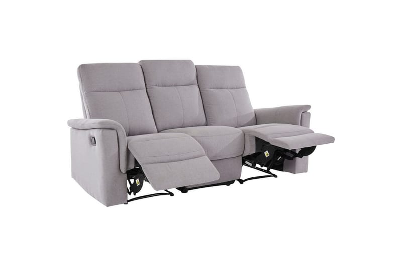 3-sitssoffa Southbrook Ljusgrå, Tyg/Trä/Metall, Manuell vilstol - Ljusgrå, Tyg/Trä/Metall, Manuell vilstol - Möbler - Soffa - Biosoffa & reclinersoffa - 3 sits biosoffa & reclinersoffa