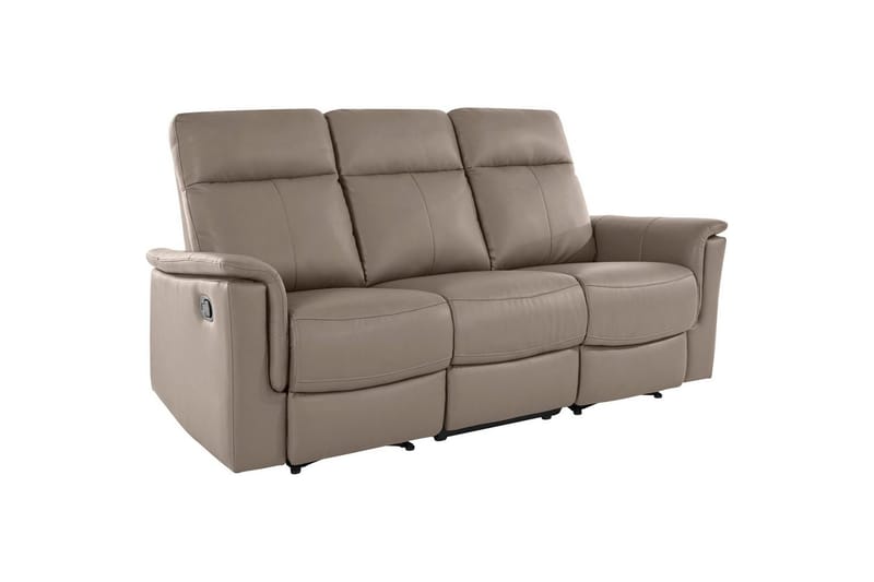 3-sitssoffa Southbrook Ljusgrå, PU/trä/metall, Manuell vilstol - Ljusgrå, PU/trä/metall, Manuell vilstol - Möbler - Soffa - Biosoffa & reclinersoffa - 3 sits biosoffa & reclinersoffa