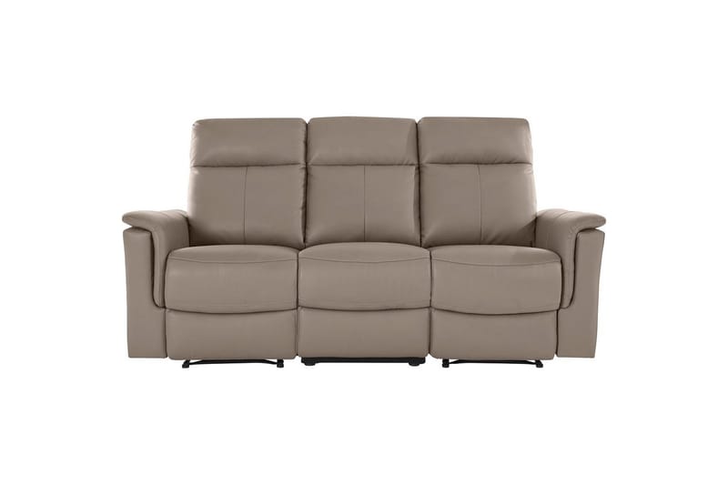 3-sitssoffa Southbrook Ljusgrå, PU/trä/metall, Manuell vilstol - Ljusgrå, PU/trä/metall, Manuell vilstol - Möbler - Soffa - Biosoffa & reclinersoffa - 3 sits biosoffa & reclinersoffa