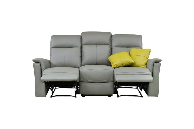 3-sitssoffa Southbrook Ljusgrå, PU/trä/metall, Elektrisk vilstol - Ljusgrå, PU/trä/metall, Elektrisk vilstol - Möbler - Soffa - Biosoffa & reclinersoffa - 3 sits biosoffa & reclinersoffa