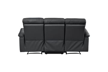 3-sitssoffa Southbrook Svart, Äkta läder/PU/Trä/Metall, Elektrisk vilstol - Svart, Äkta läder/PU/Trä/Metall, Elektrisk vilstol - Möbler - Soffa - Biosoffa & reclinersoffa