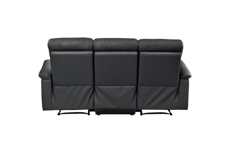 3-sitssoffa Southbrook Svart, Äkta läder/PU/Trä/Metall, Elektrisk vilstol - Svart, Äkta läder/PU/Trä/Metall, Elektrisk vilstol - Möbler - Soffa - Biosoffa & reclinersoffa