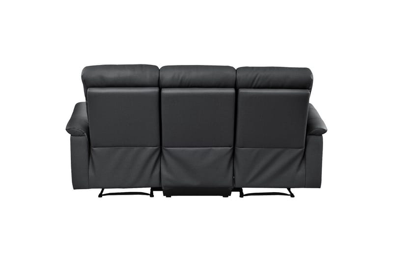 3-sitssoffa Southbrook Svart, Äkta läder/PU/Trä/Metall, Elektrisk vilstol - Svart, Äkta läder/PU/Trä/Metall, Elektrisk vilstol - Möbler - Soffa - Biosoffa & reclinersoffa - 3 sits biosoffa & reclinersoffa