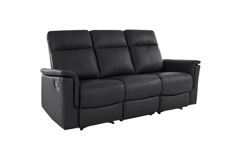 3-sitssoffa Southbrook Svart, Läder/PU/Trä/Metall, Manuell vilstol - Svart, Läder/PU/Trä/Metall, Manuell vilstol - Möbler - Soffa - Biosoffa & reclinersoffa - 3 sits biosoffa & reclinersoffa