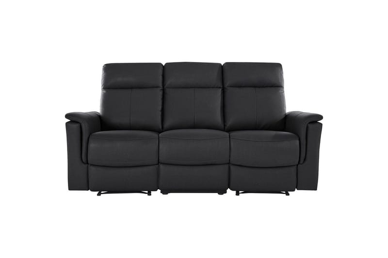 3-sitssoffa Southbrook Svart, Läder/PU/Trä/Metall, Manuell vilstol - Svart, Läder/PU/Trä/Metall, Manuell vilstol - Möbler - Soffa - Biosoffa & reclinersoffa - 3 sits biosoffa & reclinersoffa