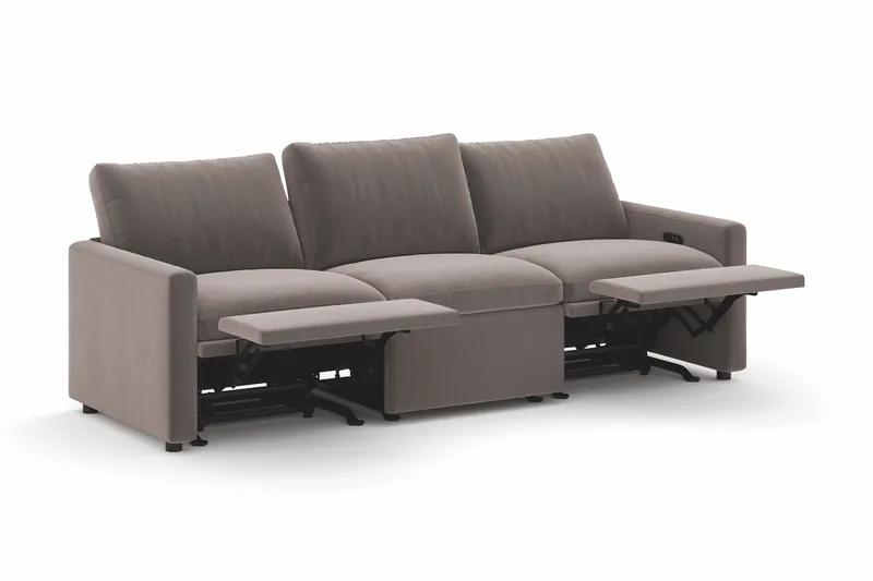 Barsele 3-sits Elektrisk Reclinersoffa - Brun - Möbler - Soffa - Biosoffa & reclinersoffa - 3 sits biosoffa & reclinersoffa