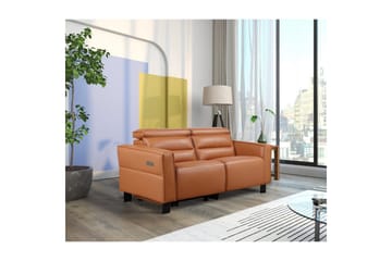 Carpari 2-sits Reclinersoffa 162 cm med Justerbara Nackstöd i Läder - Brun - Möbler - Soffa - Biosoffa & reclinersoffa - 2 sits biosoffa & reclinersoffa