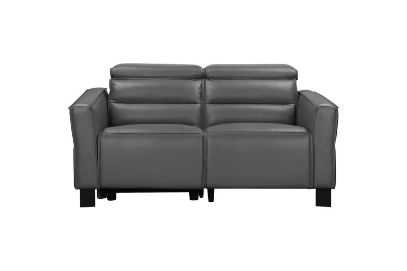 Carpari 2-sits Reclinersoffa 162 cm med Justerbara Nackstöd i Läder, Grå