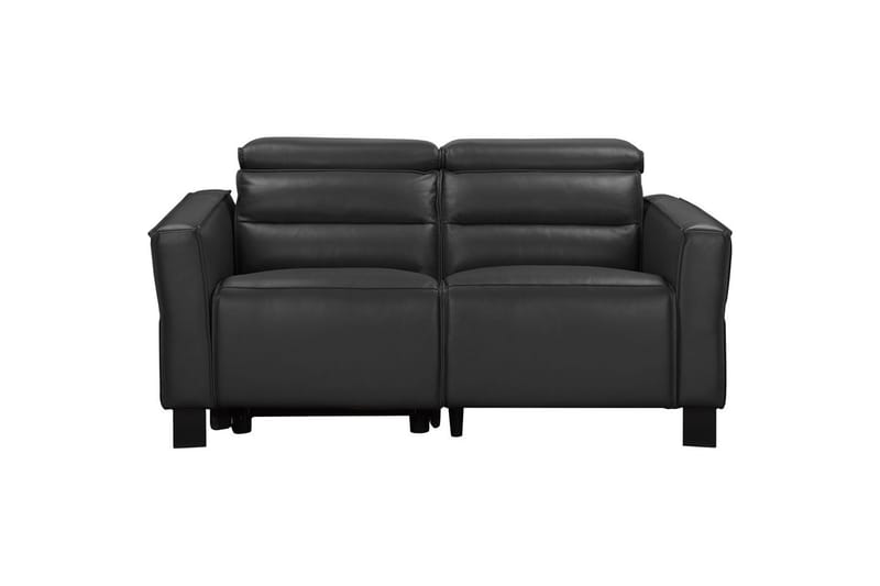 Carpari 2-sits Reclinersoffa 162 cm med Justerbara Nackstöd i Läder, Svart