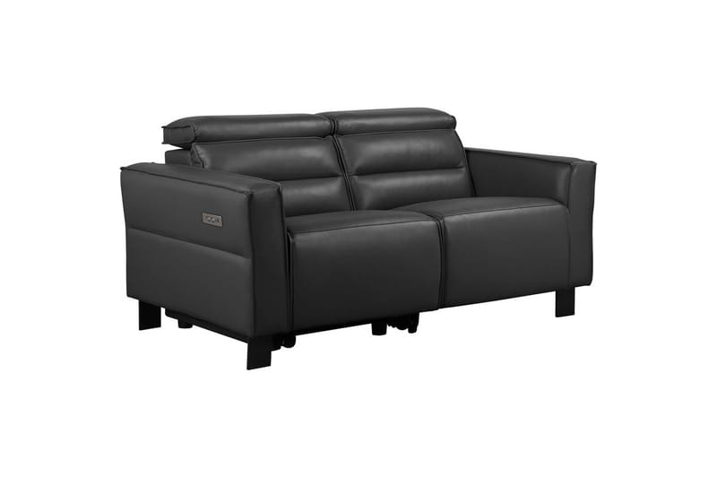 Carpari 2-sits Reclinersoffa 162 cm med Justerbara Nackstöd i Läder - Svart - Möbler - Soffa - Biosoffa & reclinersoffa - 2 sits biosoffa & reclinersoffa