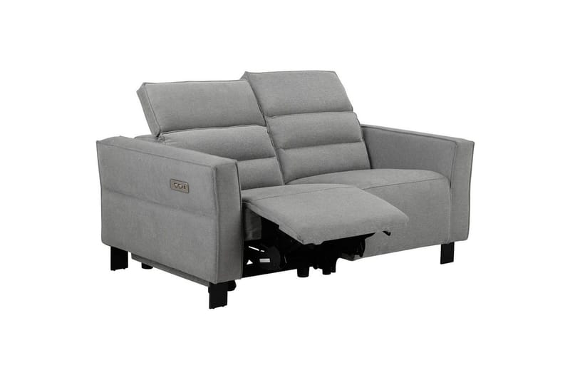 Carpari 2-sits Reclinersoffa 162 cm med Justerbara Nackstöd i Tyg - Grå - Möbler - Soffa - Biosoffa & reclinersoffa - 2 sits biosoffa & reclinersoffa