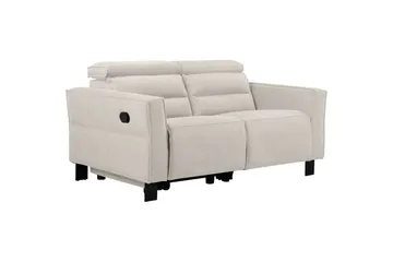Carpari Djup 2-sits Biosoffa med Recliner i Tyg - Vit - Möbler - Soffa - Biosoffa & reclinersoffa - 2 sits biosoffa & reclinersoffa