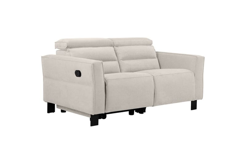 Carpari Djup 2-sits Biosoffa med Recliner i Tyg - Vit - Möbler - Soffa - Biosoffa & reclinersoffa - 2 sits biosoffa & reclinersoffa