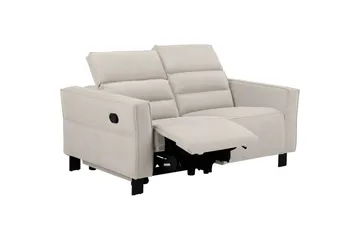 Carpari Djup 2-sits Biosoffa med Recliner i Tyg - Vit - Möbler - Soffa - Biosoffa & reclinersoffa - 2 sits biosoffa & reclinersoffa