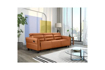Carpari Djup 3-sits Biosoffa med Recliner i Konstläder - Brun - Möbler - Soffa - Biosoffa & reclinersoffa
