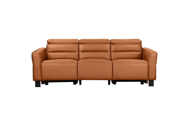 Carpari Djup 3-sits Biosoffa med Recliner i Konstläder, Brun