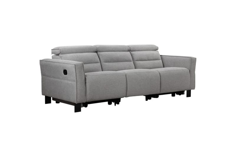Carpari Djup 3-sits Biosoffa med Recliner i Tyg - Grå - Möbler - Soffa - Biosoffa & reclinersoffa - 3 sits biosoffa & reclinersoffa