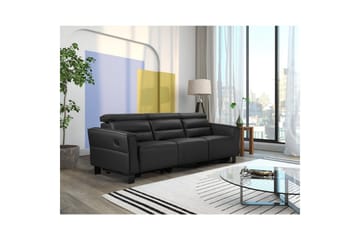 Carpari Djup 3-sits Biosoffa med Recliner i Tyg - Svart - Möbler - Soffa - Biosoffa & reclinersoffa - 3 sits biosoffa & reclinersoffa