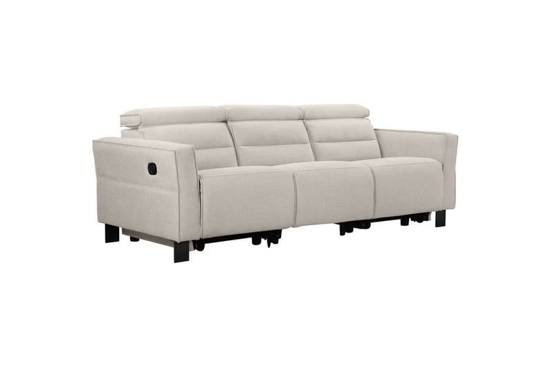 Carpari Djup 3-sits Biosoffa med Recliner i Tyg - Vit - Möbler - Soffa - Biosoffa & reclinersoffa - 3 sits biosoffa & reclinersoffa