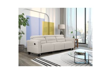 Carpari Djup 3-sits Biosoffa med Recliner i Tyg - Vit - Möbler - Soffa - Biosoffa & reclinersoffa - 3 sits biosoffa & reclinersoffa