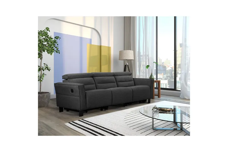 Carpari Reclinersoffa 3-sits - Grå - Möbler - Soffa - Biosoffa & reclinersoffa - 3 sits biosoffa & reclinersoffa