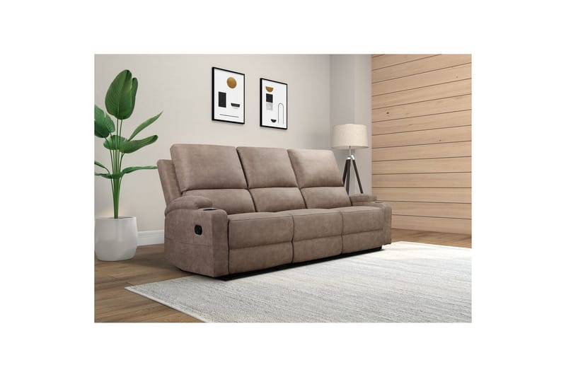 Dallas Reclinersoffa 3-sits - Brun - Möbler - Soffa - Biosoffa & reclinersoffa - 3 sits biosoffa & reclinersoffa
