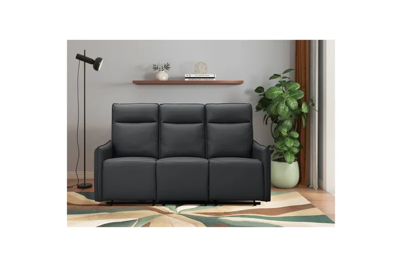 Lugo Reclinersoffa 3-sits - Svart - Möbler - Soffa - Biosoffa & reclinersoffa - 3 sits biosoffa & reclinersoffa