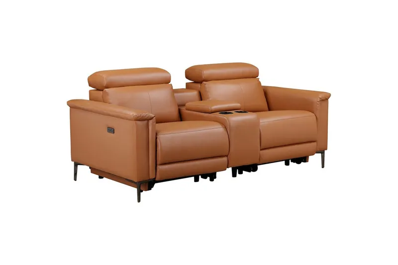 Lund 2-sits Reclinersoffa 194 cm med Förvaring i Konstläder - Brun - Möbler - Soffa - Biosoffa & reclinersoffa - 2 sits biosoffa & reclinersoffa