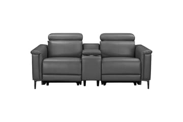 Lund 2-sits Reclinersoffa med Förvaring i Konstläder - Grå - Möbler - Soffa - Biosoffa & reclinersoffa - 2 sits biosoffa & reclinersoffa