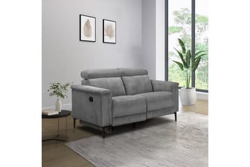Lund 2-sits Rektangulär Reclinersoffa i Manchester - Grå - Möbler - Soffa - Biosoffa & reclinersoffa - 2 sits biosoffa & reclinersoffa