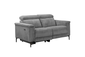 Lund 2-sits Rektangulär Reclinersoffa med Nackstöd i Tyg - Grå - Möbler - Soffa - Biosoffa & reclinersoffa - 2 sits biosoffa & reclinersoffa