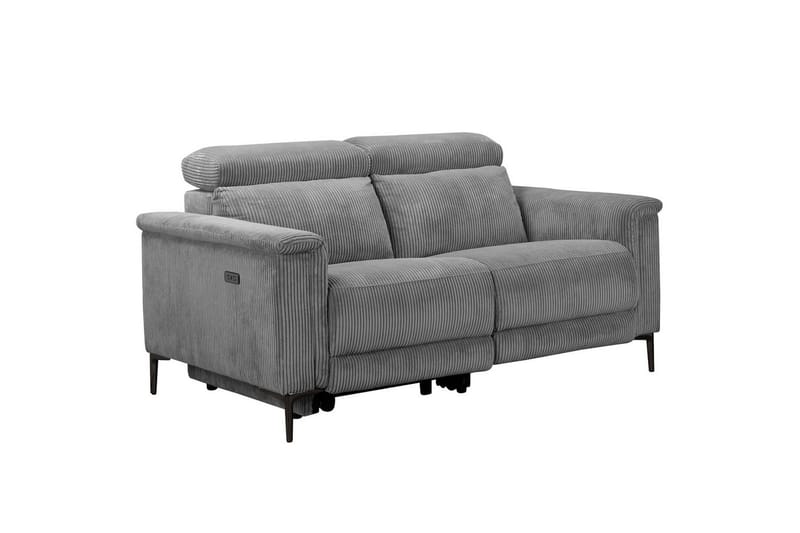 Lund 2-sits Rektangulär Reclinersoffa med Nackstöd i Tyg - Grå - Möbler - Soffa - Biosoffa & reclinersoffa - 2 sits biosoffa & reclinersoffa