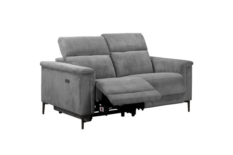 Lund 2-sits Rektangulär Reclinersoffa med Nackstöd i Tyg - Grå - Möbler - Soffa - Biosoffa & reclinersoffa - 2 sits biosoffa & reclinersoffa