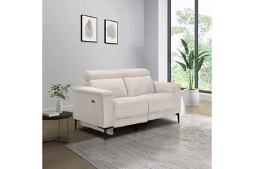 Lund 2-sits Rektangulär Reclinersoffa med Nackstöd i Tyg - Ljusbeige - Möbler - Soffa - Biosoffa & reclinersoffa - 2 sits biosoffa & reclinersoffa