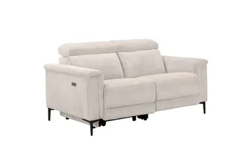 Lund 2-sits Rektangulär Reclinersoffa med Nackstöd i Tyg - Ljusbeige - Möbler - Soffa - Biosoffa & reclinersoffa - 2 sits biosoffa & reclinersoffa