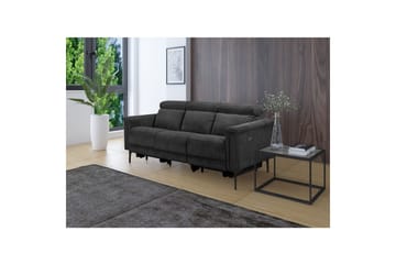 Lund 3-sits Rektangulär Biosoffa med Recliner 222 cm i Manchester - Grå - Möbler - Soffa - Biosoffa & reclinersoffa - 3 sits biosoffa & reclinersoffa