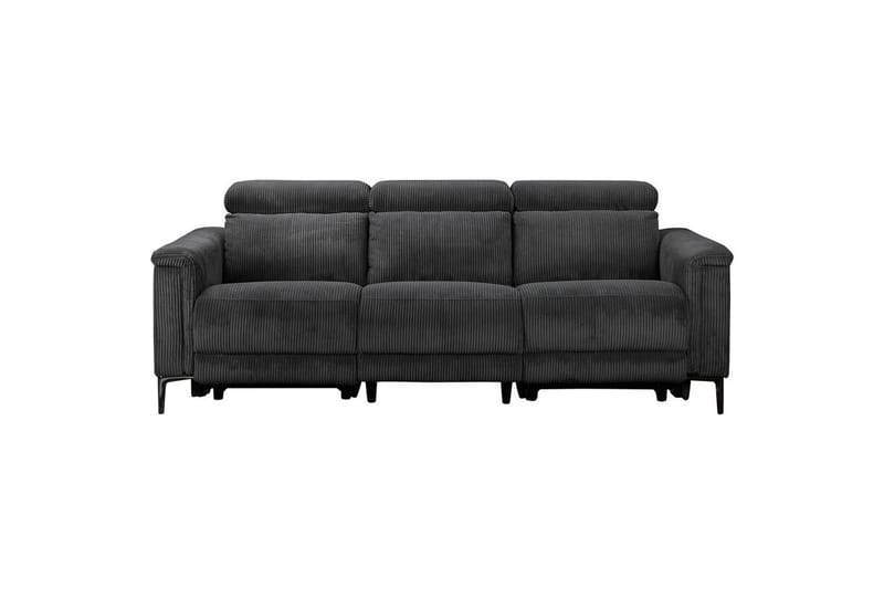 Lund 3-sits Rektangulär Biosoffa med Recliner 222 cm i Manchester, Grå