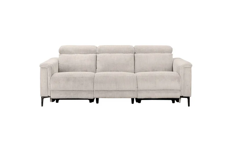 Lund 3-sits Rektangulär Biosoffa med Recliner 222 cm i Manchester, Vit