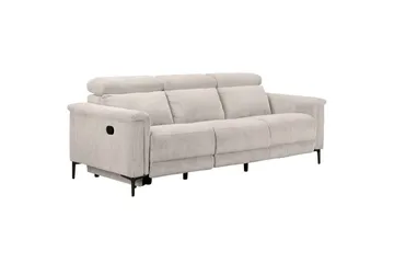 Lund 3-sits Rektangulär Biosoffa med Recliner 222 cm i Manchester - Vit - Möbler - Soffa - Biosoffa & reclinersoffa - 3 sits biosoffa & reclinersoffa