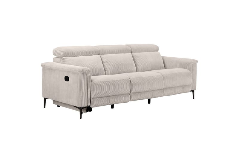 Lund 3-sits Rektangulär Biosoffa med Recliner 222 cm i Manchester - Vit - Möbler - Soffa - Biosoffa & reclinersoffa - 3 sits biosoffa & reclinersoffa