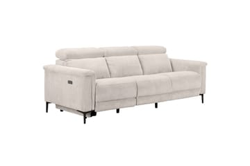 Lund 3-sits Rektangulär Biosoffa med Recliner 222 cm i Manchester - Vit - Möbler - Soffa - Biosoffa & reclinersoffa - 3 sits biosoffa & reclinersoffa