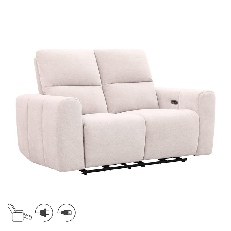 Reclinersoffa Ödmark 2-sits med elektrisk mekanism, ljusbeige
