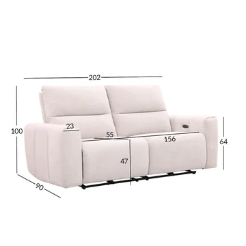 Reclinersoffa Ödmark 3-sits med elektrisk mekanism - ljusbeige - Möbler - Soffa - Biosoffa & reclinersoffa - 3 sits biosoffa & reclinersoffa