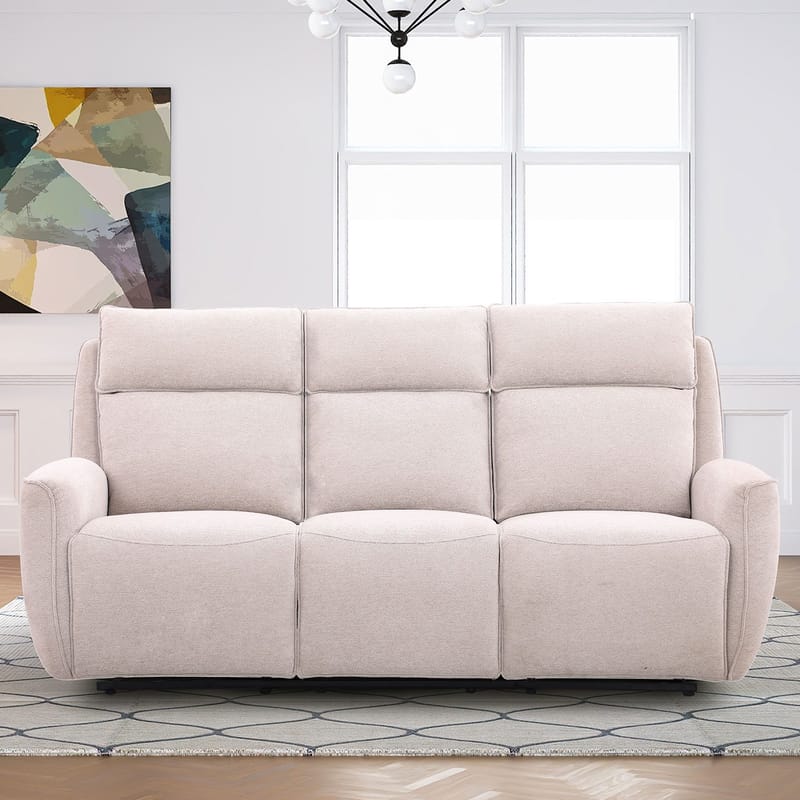 Reclinersoffa Östvik 3-sits med manuell mekanism - beige - Möbler - Soffa - Biosoffa & reclinersoffa - 3 sits biosoffa & reclinersoffa