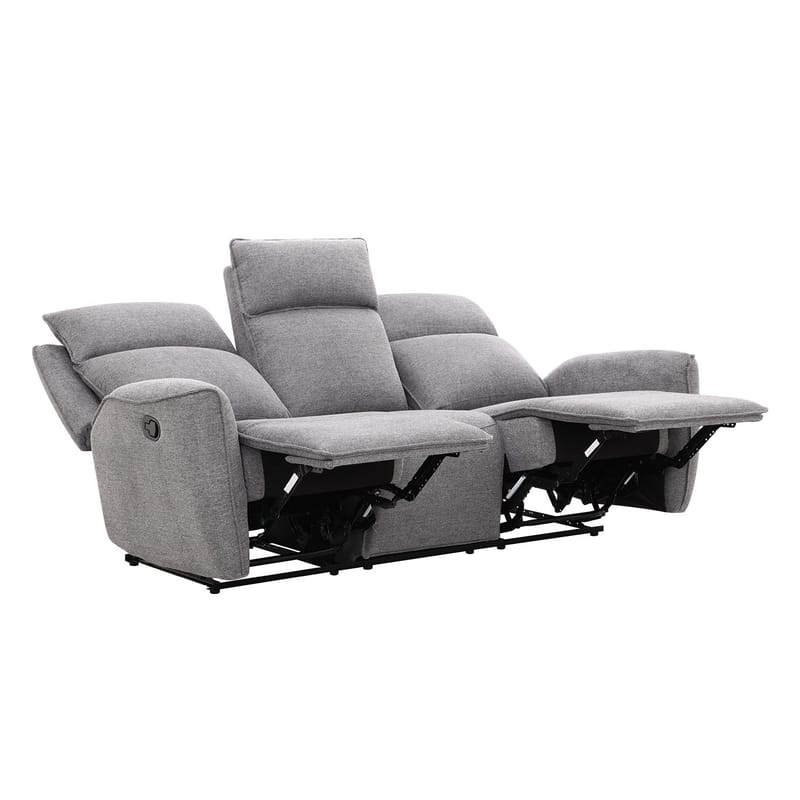 Reclinersoffa Östvik 3-sits med manuell mekanism - grå - Möbler - Soffa - Biosoffa & reclinersoffa - 3 sits biosoffa & reclinersoffa
