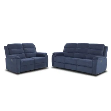 Reclinersoffa Blenor 2-sits med elektrisk mekanism - Blå - Möbler - Soffa - Biosoffa & reclinersoffa - 2 sits biosoffa & reclinersoffa